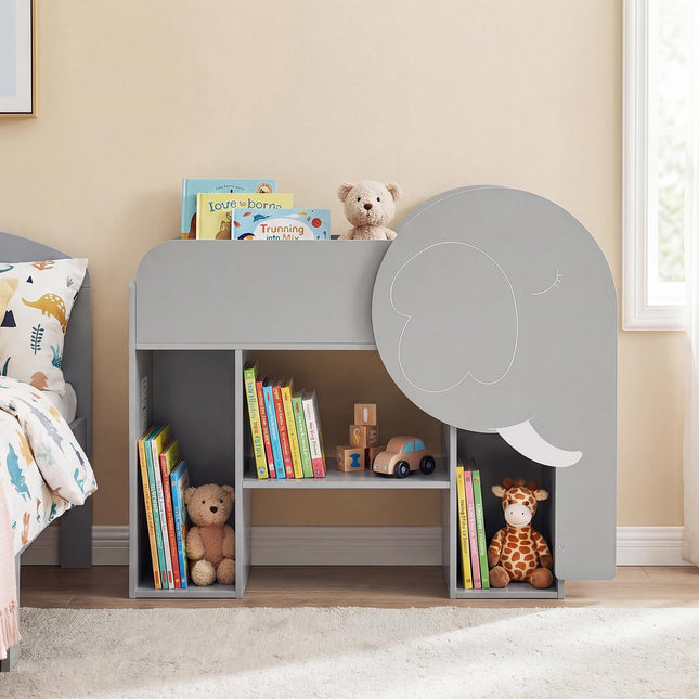 Costzon Elephant Kids Bookshelf 3-Tier Toddler Toy Storage Organizer