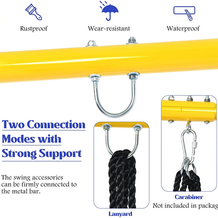 Costzon 550lbs Metal Swing Sets for Backyard, Heavy Duty Full Steel Swing Frame A-Frame Swing Stand