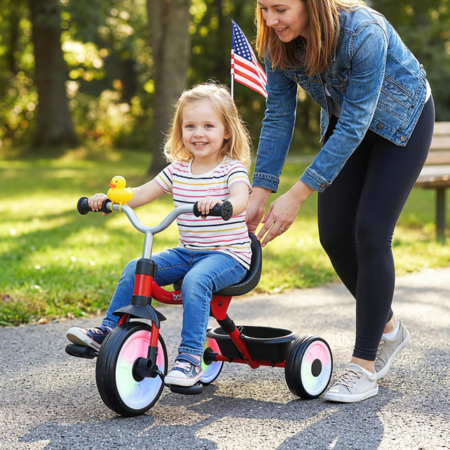 Costzon Toddler Bike Folding Kids Tricycle w/Glowing Wheels