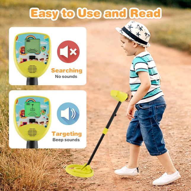 Costzon Metal Detector for Kids, 25"-33" Adjustable Stem Gold Detectors