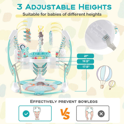 BABY JOY Baby Jumpers and Bouncers, Infant Activity Center with Music Lights Sounds, 360° Rotating Seat and 5 Adjustable Heights