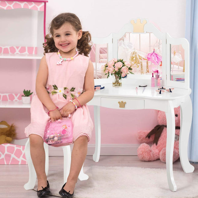 Costzon Kids Vanity Table and Chair Set