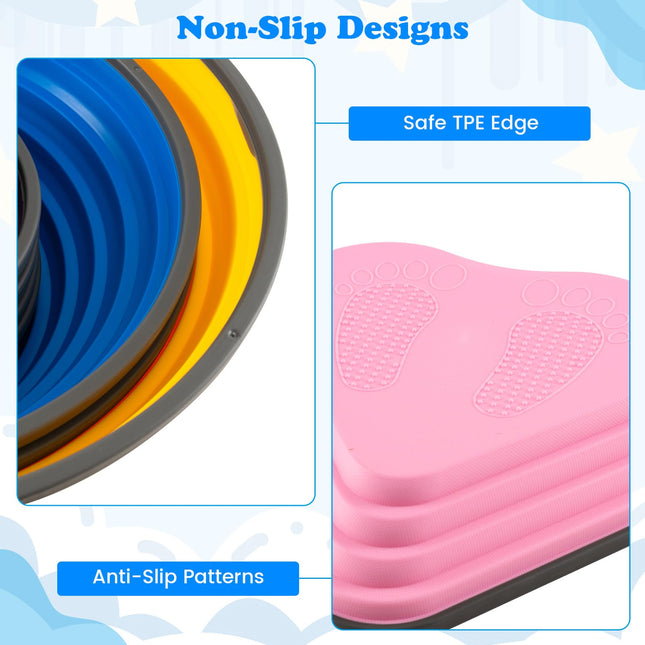 Costzon 6 Pcs Kids Stepping Stone, Non-Slip Toddler Balance Stones, Balance Blocks for Indoor/Outdoor Exercise