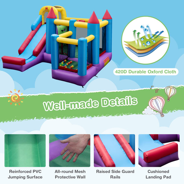 5 in 1 Bouncy House for Kids Indoor Outdoor Party - Costzon
