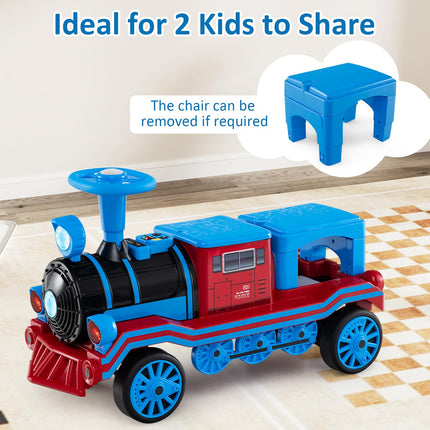Costzon 12V 2-Seater Ride on Train with Train Whistle