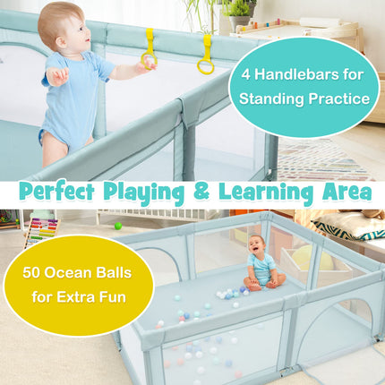 Costzon Baby Playpen, Extra Large Playpen for Toddlers Baby, 81" x 73" x 27"