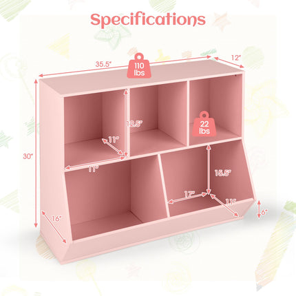 Costzon Toy Organizers and Storage with Bookshelf for Kids Room