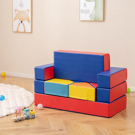 Costzon Kids Play Couch 4 in 1 Multifunctional Foam Climbing Blocks