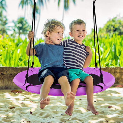 Costzon Tree Swing, 40 Inch Saucer Swing for Kids Outdoor, Flying Swing for Backyard