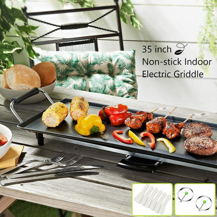 Costzon 35" Electric Griddle Teppanyaki Grill, Nonstick Extra Large Cooking Plate for Pancake Barbecue