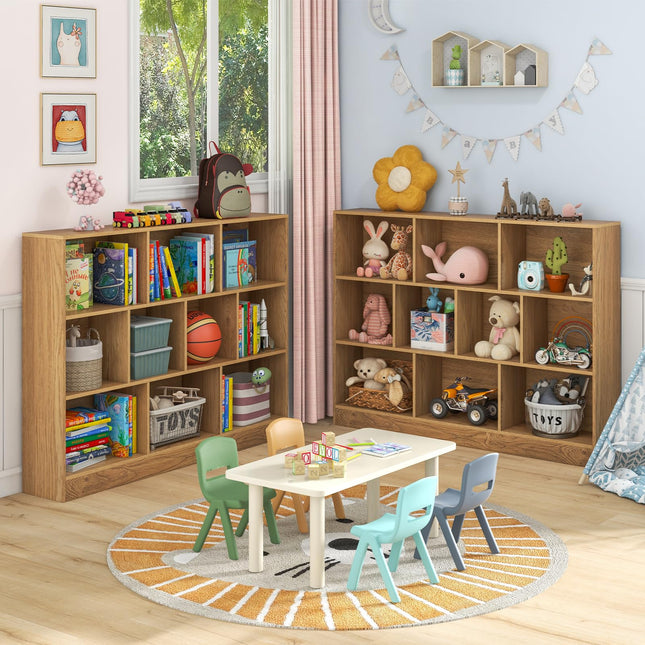 Costzon Montessori Shelf, 10-Section Toy Storage Organizer for Books Toys