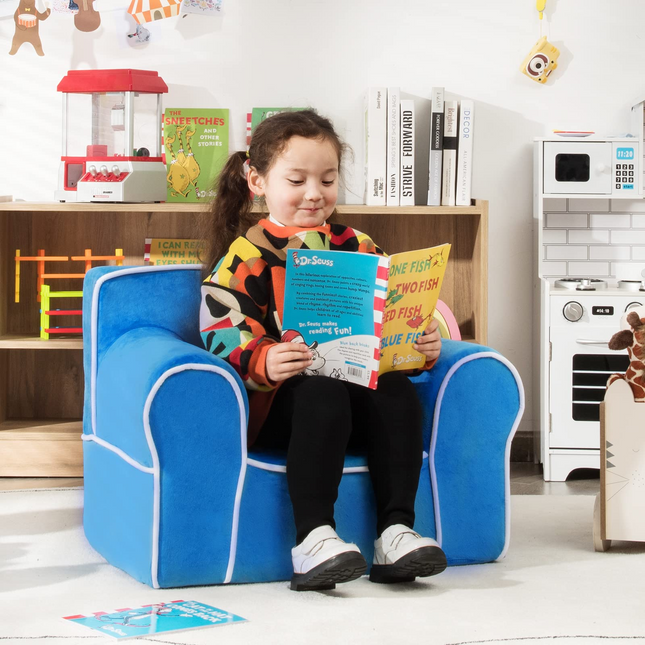 Costzon Kids Couch, Toddler Soft Sofa Chair w/Removable & Washable Velvet Surface, Toddler Couch