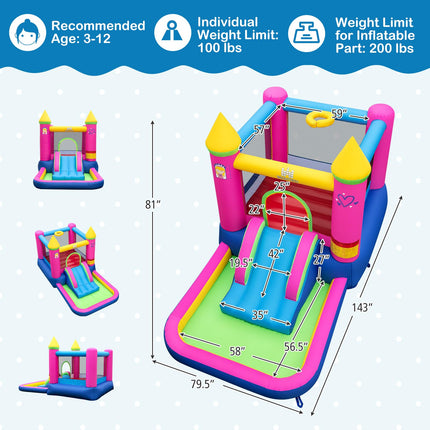 BOUNTECH Inflatable Bounce House with Ball Pit Princess Bouncy House for Kids
