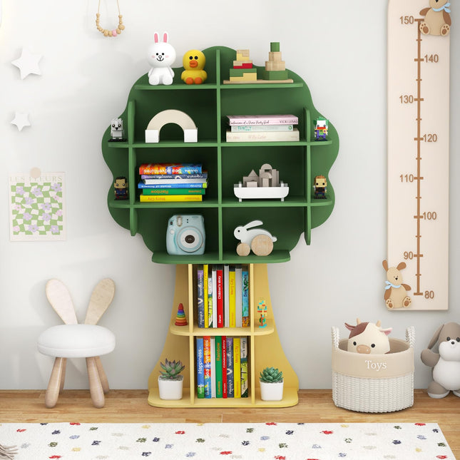 Costzon Tree Kids Bookshelf, 6-Tier Toddler Montessori Shelf Book Rack