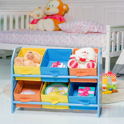 Costzon Kids Toy Organizer with 6 Multi Color Storage Bins