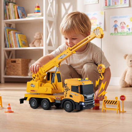 Costzon Licensed Scania Crane Truck Toy with Sounds and Lights for Kids(Crane)
