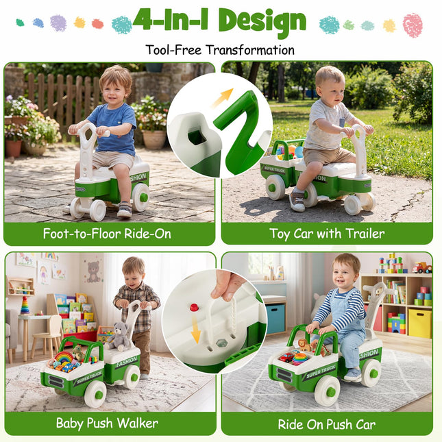 Costzon 4-in-1 Ride On Push Car for Toddlers