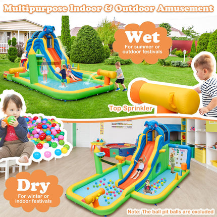 BOUNTECH Inflatable Water Slide Park, Kids Waterslide for Outdoor with Splash Pool