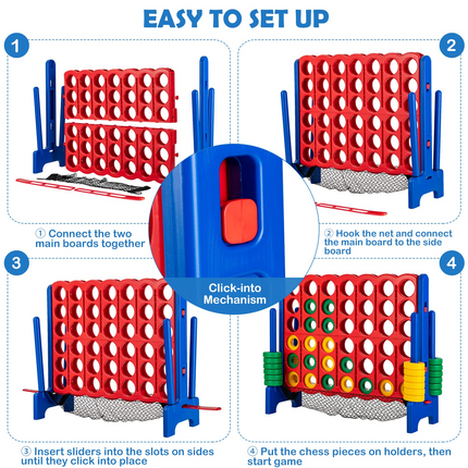 Costzon Jumbo 4-to-Score Giant Game Set, 3.5FT Tall Giant 4 in a Row Game