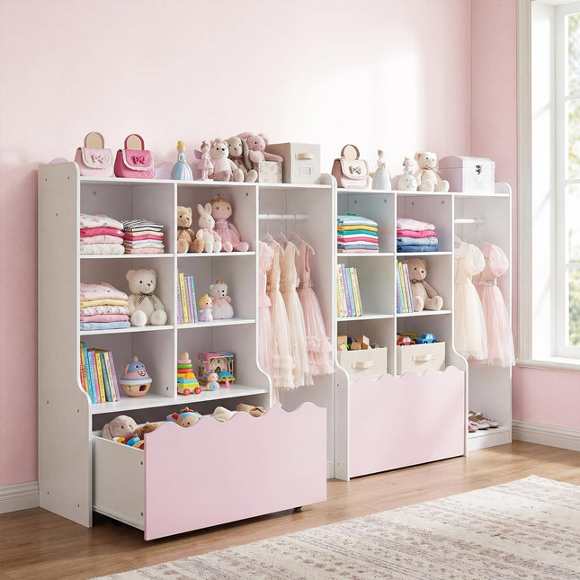 Costzon 2 in 1 Kids Toy Storage Organizer Multifunctional Kids Bookshelf Storage Chest