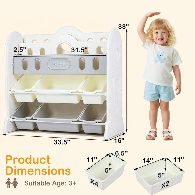 Costzon Kids Bookshelf & Toy Storage Organizer | Space-Themed HDPE Corner Book Case