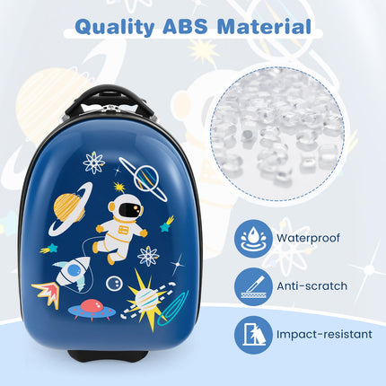 BABY JOY Kids Luggage, 16” Hard Shell Kids Carry On Luggage, Kids Suitcase for Girls Boys Toddlers