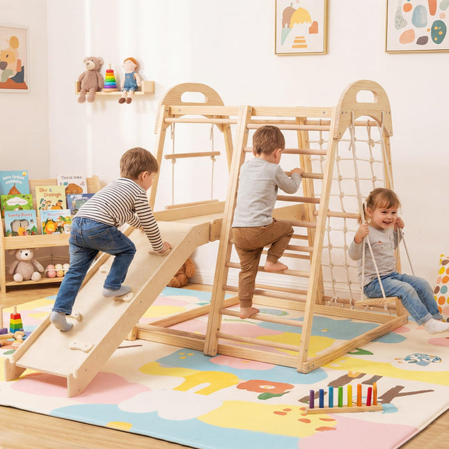 Costzon Indoor Playground 8-in-1 Kids Montessori Jungle Gym