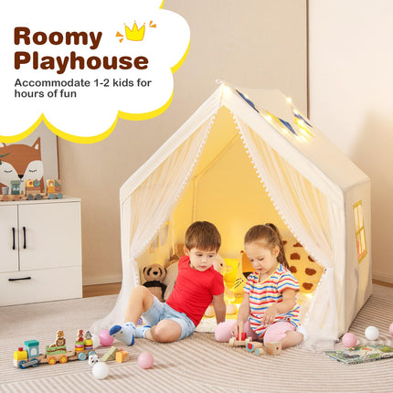 Costzon Kids Tent, Toddler Indoor Outdoor Playhouse w/Windows, Washable Cotton Mat