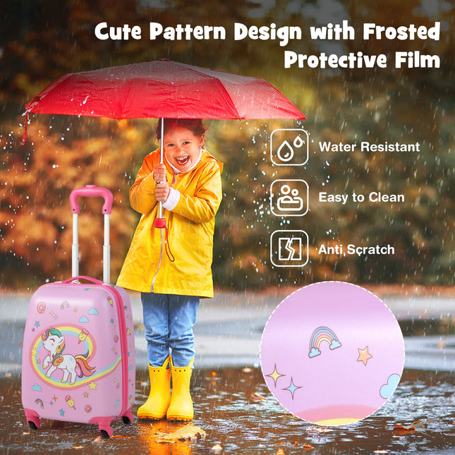 2PC Kids Luggage, 12" & 16" Kids Carry On Luggage Set, Lightweight Spinner Suitcases for Boys and Girls