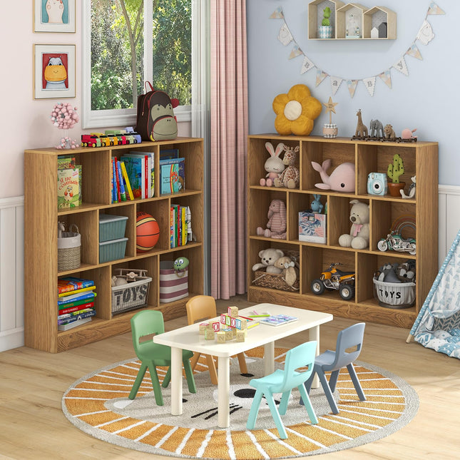 Costzon Montessori Shelf, 10-Section Toy Storage Organizer for Books Toys