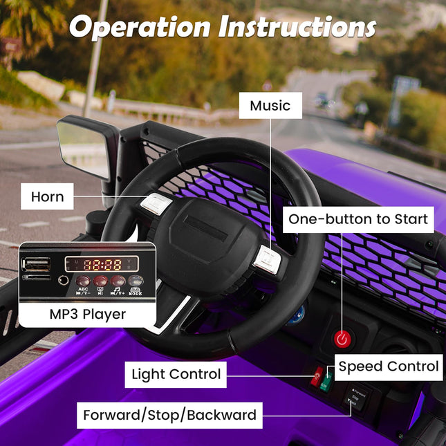 Costzon Ride on Car, 12V Battery Powered Truck Vehicle with Remote Control, Electric Car for Kids