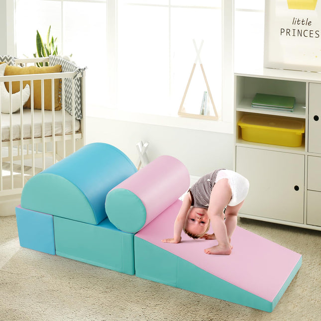 Costzon 5 Pieces Climbing Toys for Toddlers, Soft Foam Block Play Structures Infants Climbers for Child Development