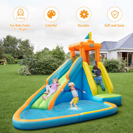 BOUNTECH Inflatable Water Slide for Kids, Giant Waterslide Park for Backyard Outdoor Fun