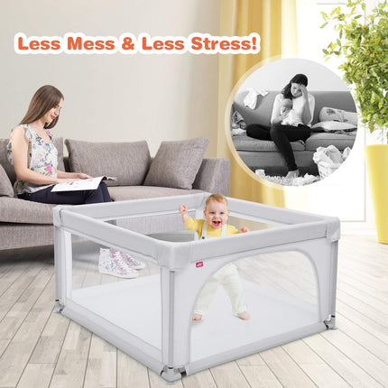 Costzon Baby Playpen, Extra Large Playard for Babies w/ 50 Ocean Balls
