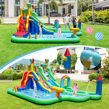 Costzon Inflatable Dual Slides Kids Water Slide Park
