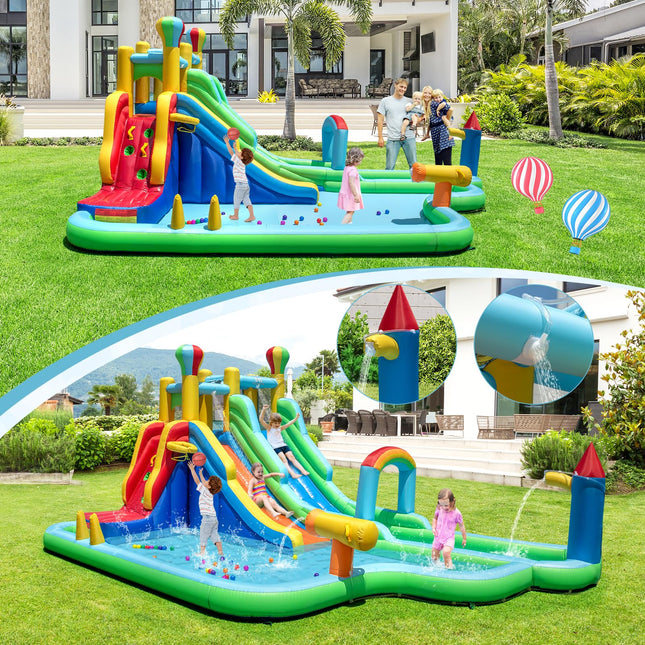 Costzon Inflatable Dual Slides Kids Water Slide Park