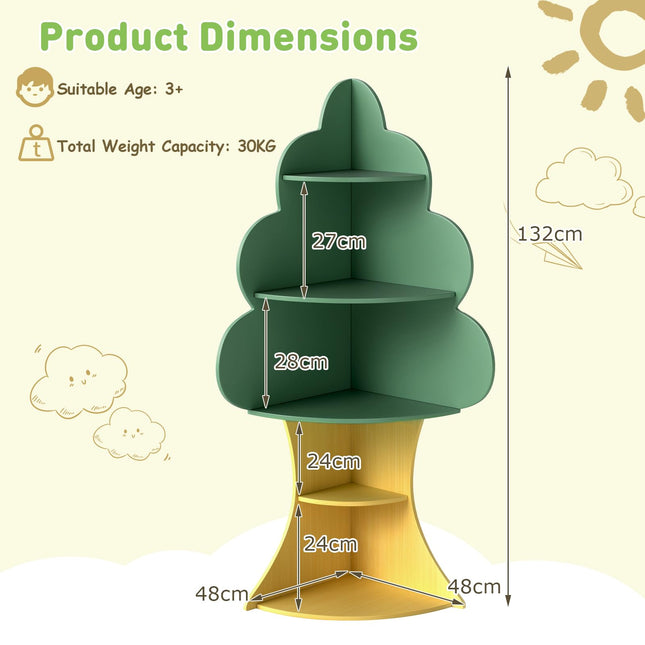 Costzon 5-Tier Toddler Montessori Corner Freestanding Book Shelf & Toy Storage Organizer