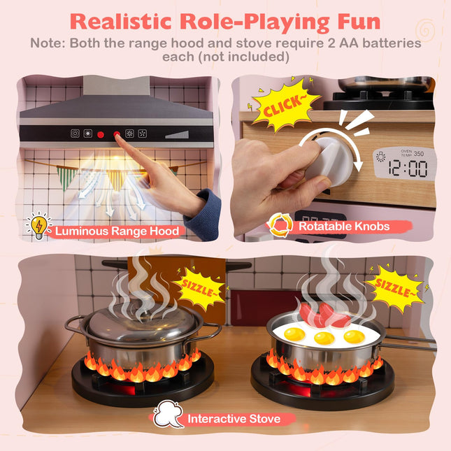 Costzon Dual-Sided Kids Kitchen Playset