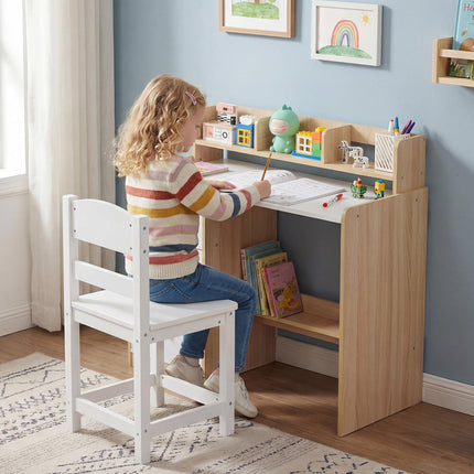 Costzon Kids Wooden Study Writing Table Set