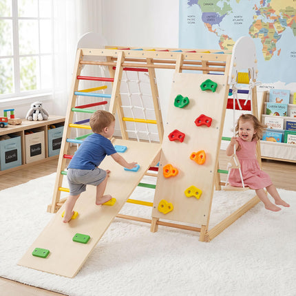 Costzon Indoor Playground, 8-in-1 Foldable Indoor Jungle Gym for Kids