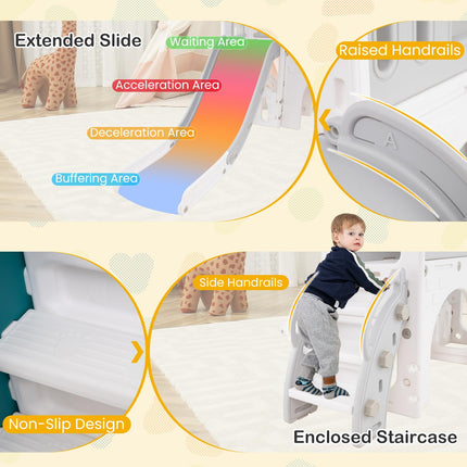 Costzon 9 in 1 Toddler Slide Kids Slide and Climber Playset