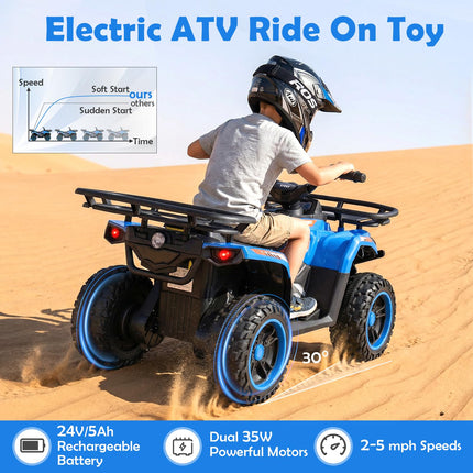 Costzon Kids ATV 4 Wheeler 24V Electric Ride On Quad