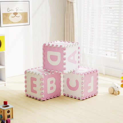 Costzon 26 Tiles Kids Foam Puzzle Floor Mat Non-Slip & Waterproof Interlocking Foam Tiles Baby Play Mat