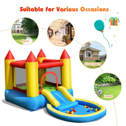 Costzon Inflatable Castle Jumping Bouncer with Water Slide