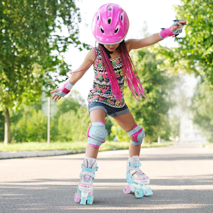 BABY JOY Roller Skates | 4 Sizes Adjustable Quad Skates for Girls Teens Adults