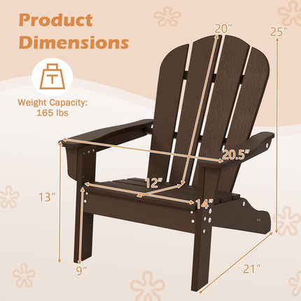 Costzon Kids Adirondack Chair Set of 1/2/4, All-Weather HDPE Patio Chair with Armrests