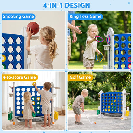 Costzon Giant 4-in-A-Row Connect Game with Adjustable Height for Indoor Outdoor Family