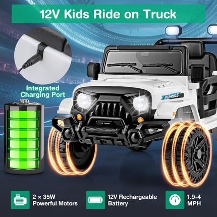 Costzon 12V Kids Ride on Truck Car, Electric Vehicle w/Remote Control