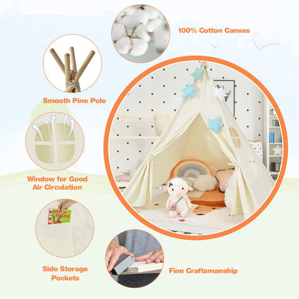 Costzon Teepee Tent for Kids Foldable Play Tent with Unique Reinforcement Part