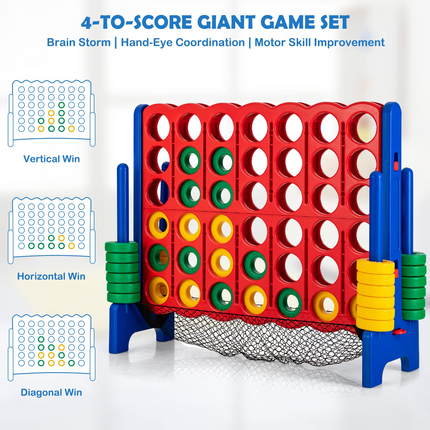 Costzon Jumbo 4-to-Score Giant Game Set, 3.5FT Tall Giant 4 in a Row Game